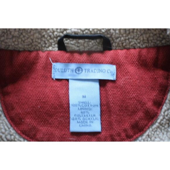 Duluth Trading Canvas Vest Mens Med Full Zip Sherpa Lined Heavy Workwear Pockets - Picture 7 of 10